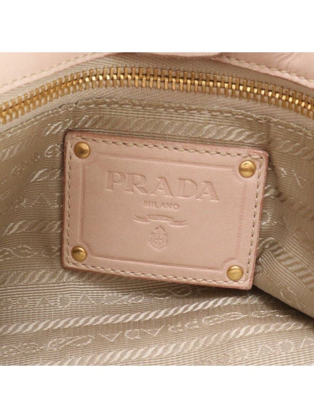 ★SOLD★ Prada Gather Leather 2-Way Shoulder Bag Crossbody Hand Tote Gold - Picture 8 of 8